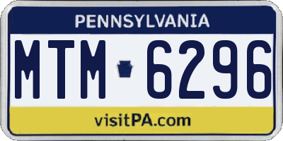 PA license plate MTM6296