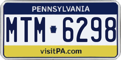PA license plate MTM6298
