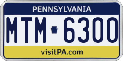 PA license plate MTM6300