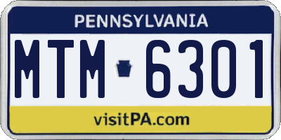 PA license plate MTM6301