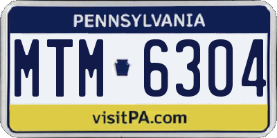 PA license plate MTM6304