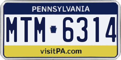 PA license plate MTM6314