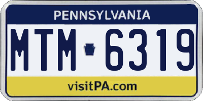 PA license plate MTM6319