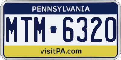 PA license plate MTM6320