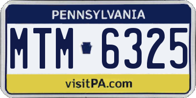 PA license plate MTM6325