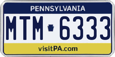 PA license plate MTM6333
