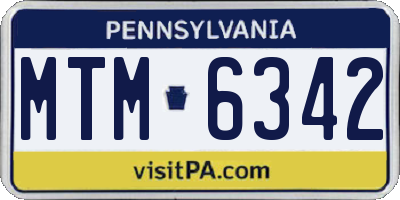 PA license plate MTM6342