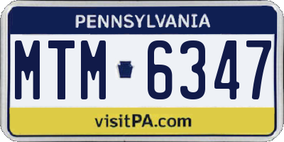 PA license plate MTM6347