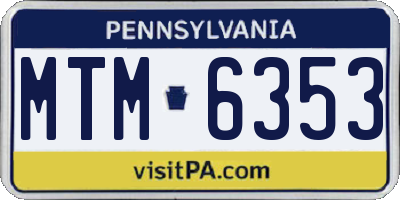 PA license plate MTM6353