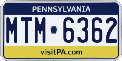 PA license plate MTM6362