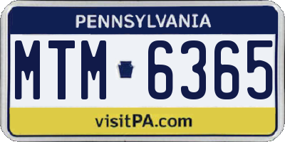 PA license plate MTM6365