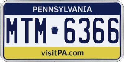 PA license plate MTM6366