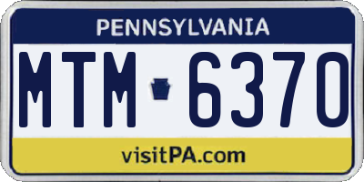PA license plate MTM6370