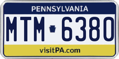 PA license plate MTM6380