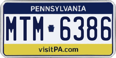 PA license plate MTM6386