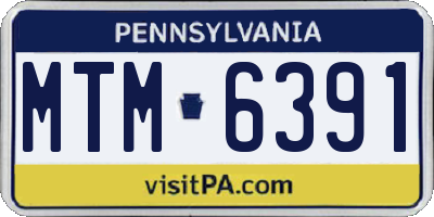 PA license plate MTM6391