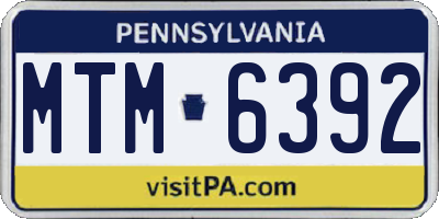 PA license plate MTM6392