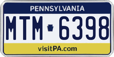 PA license plate MTM6398