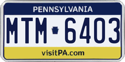 PA license plate MTM6403