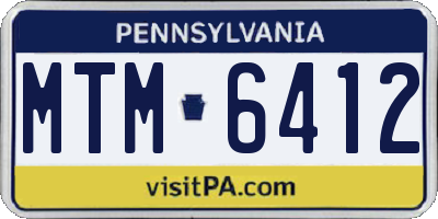 PA license plate MTM6412