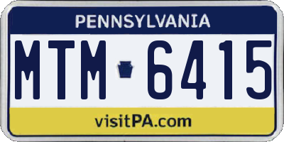 PA license plate MTM6415