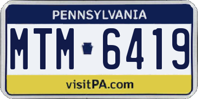 PA license plate MTM6419