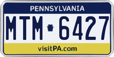 PA license plate MTM6427