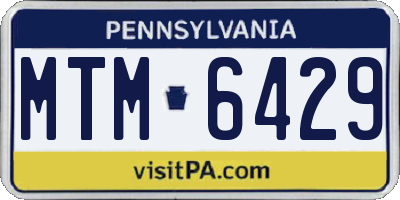 PA license plate MTM6429