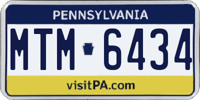 PA license plate MTM6434