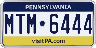 PA license plate MTM6444