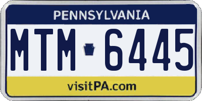 PA license plate MTM6445