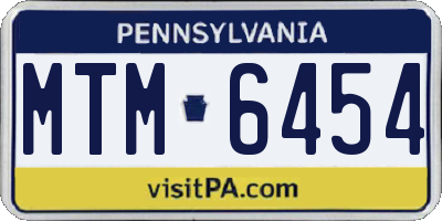 PA license plate MTM6454