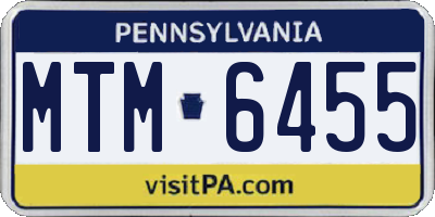 PA license plate MTM6455