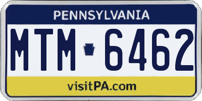 PA license plate MTM6462