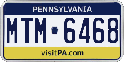 PA license plate MTM6468