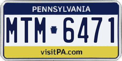 PA license plate MTM6471