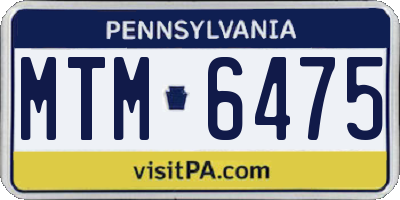 PA license plate MTM6475