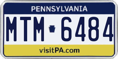 PA license plate MTM6484