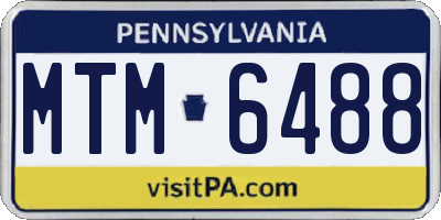 PA license plate MTM6488