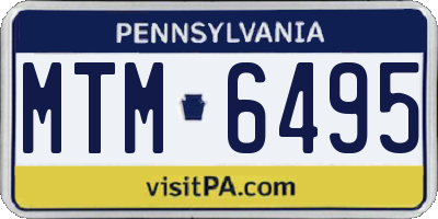 PA license plate MTM6495