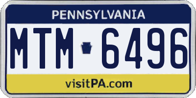 PA license plate MTM6496
