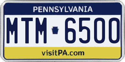 PA license plate MTM6500