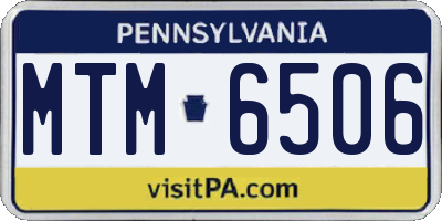 PA license plate MTM6506