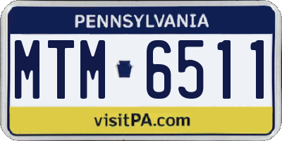 PA license plate MTM6511