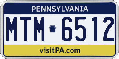 PA license plate MTM6512