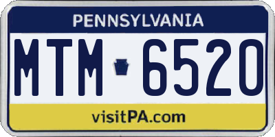 PA license plate MTM6520