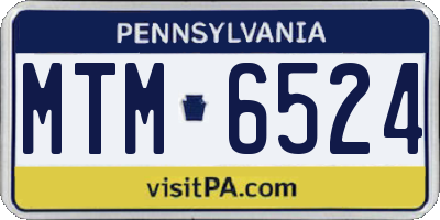 PA license plate MTM6524