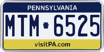 PA license plate MTM6525