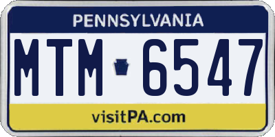 PA license plate MTM6547