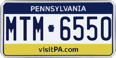 PA license plate MTM6550